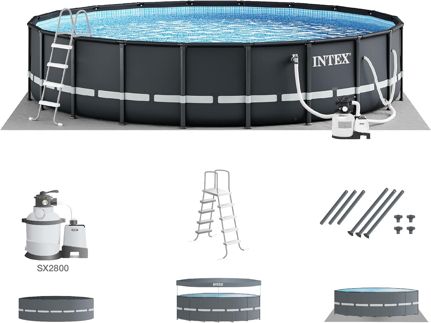 Intex Ultra XTR Deluxe Above Ground Swimming Pool Set, Includes Cartridge Sand Filter Pump, SuperTough Puncture Resistant, Rust Resistant, 26' x 52"