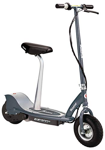 Razor E300S Seated Electric Scooter for Kids Ages 13+ - 9" Pneumatic Tires, Removable Seat, Up to 15 mph and 40 min of Ride Time, for Riders up to 220 lbs