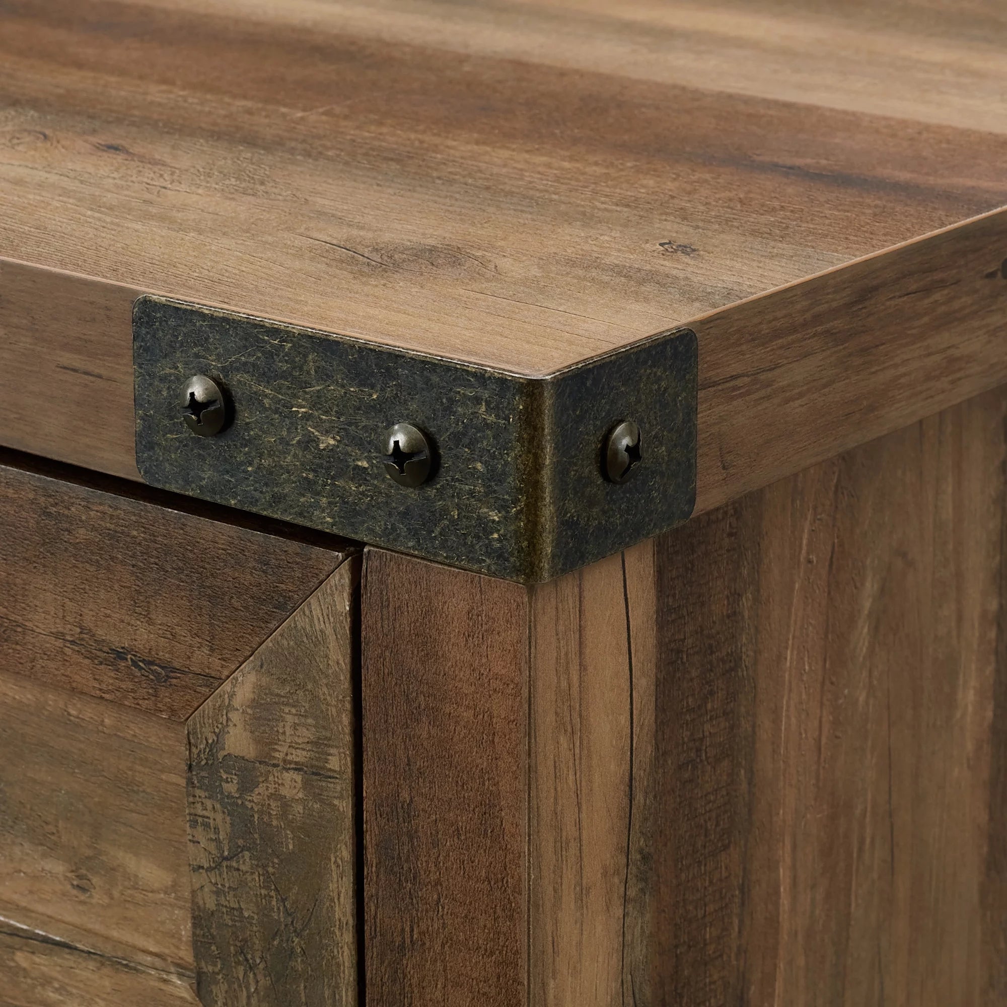Farmhouse Barn Door Accent Cabinet, Reclaimed Barnwood I4596