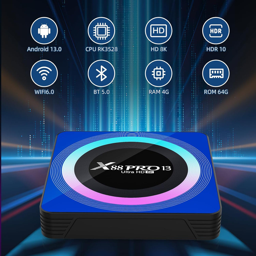 TV Box, 4GB RAM 64GB ROM, WiFi 6, HDR10 M44707