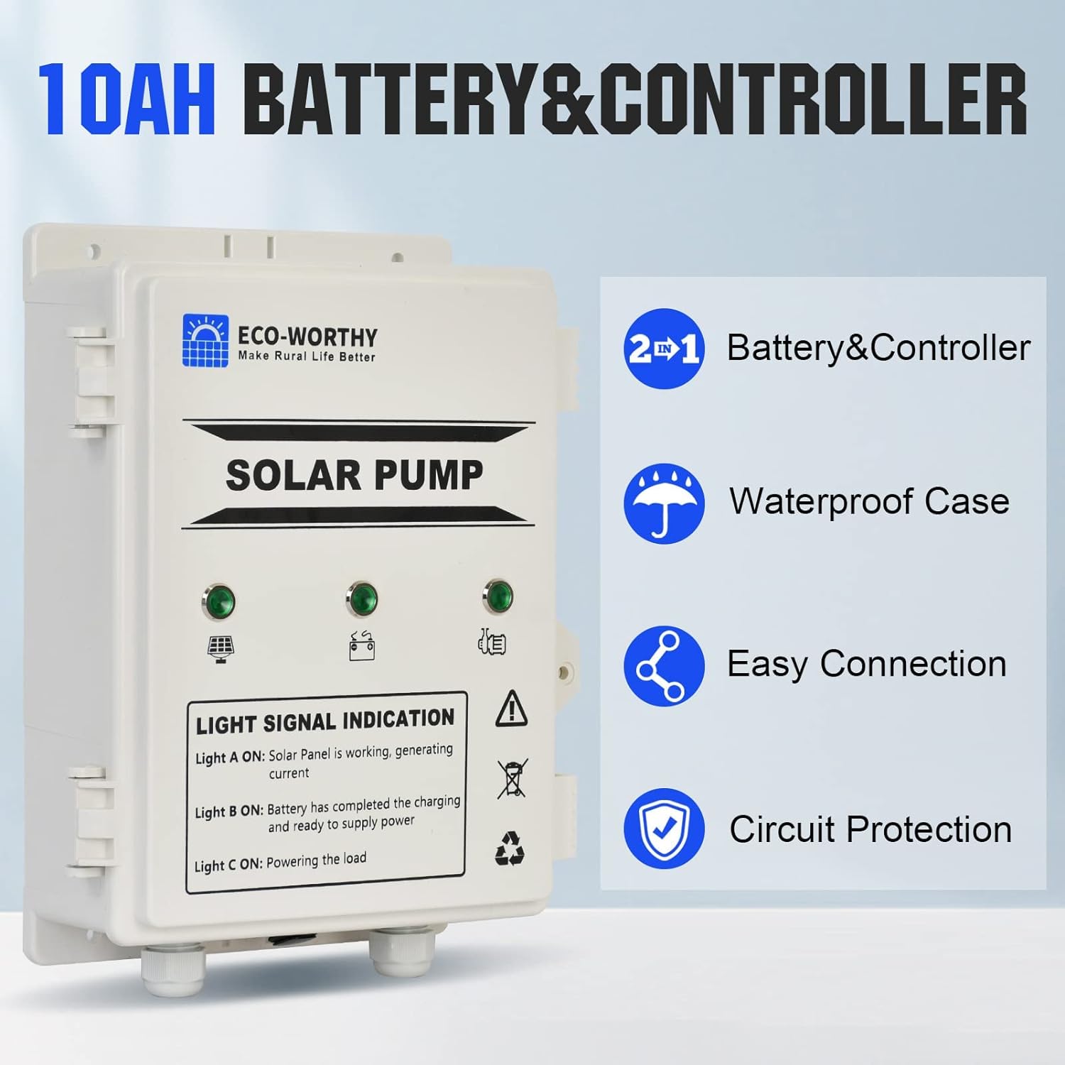 Solar Well Pump Kit with Battery Backup, 12V Water Pump and 120W Panel G5969