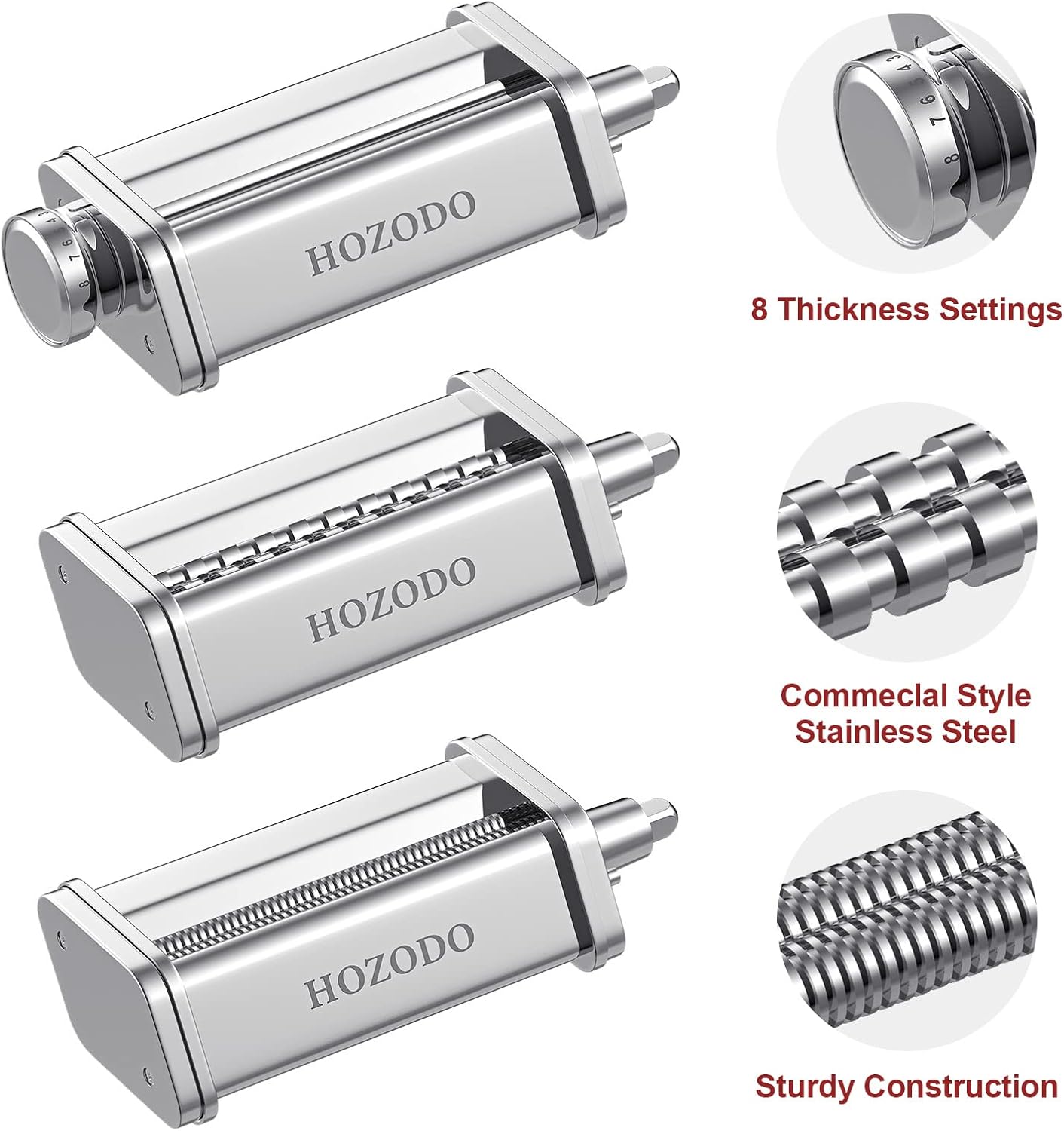 Pasta Attachment for Stand Mixer, Sheet Roller and Cutter Set G66504