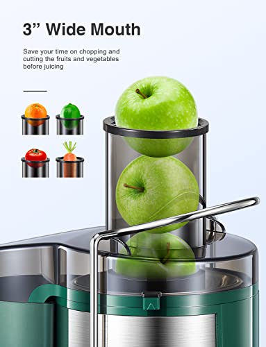 Juicer Machine, 800W Centrifugal Extractor with Wide Mouth Feed Chute, Stainless Steel, BPA-free V753