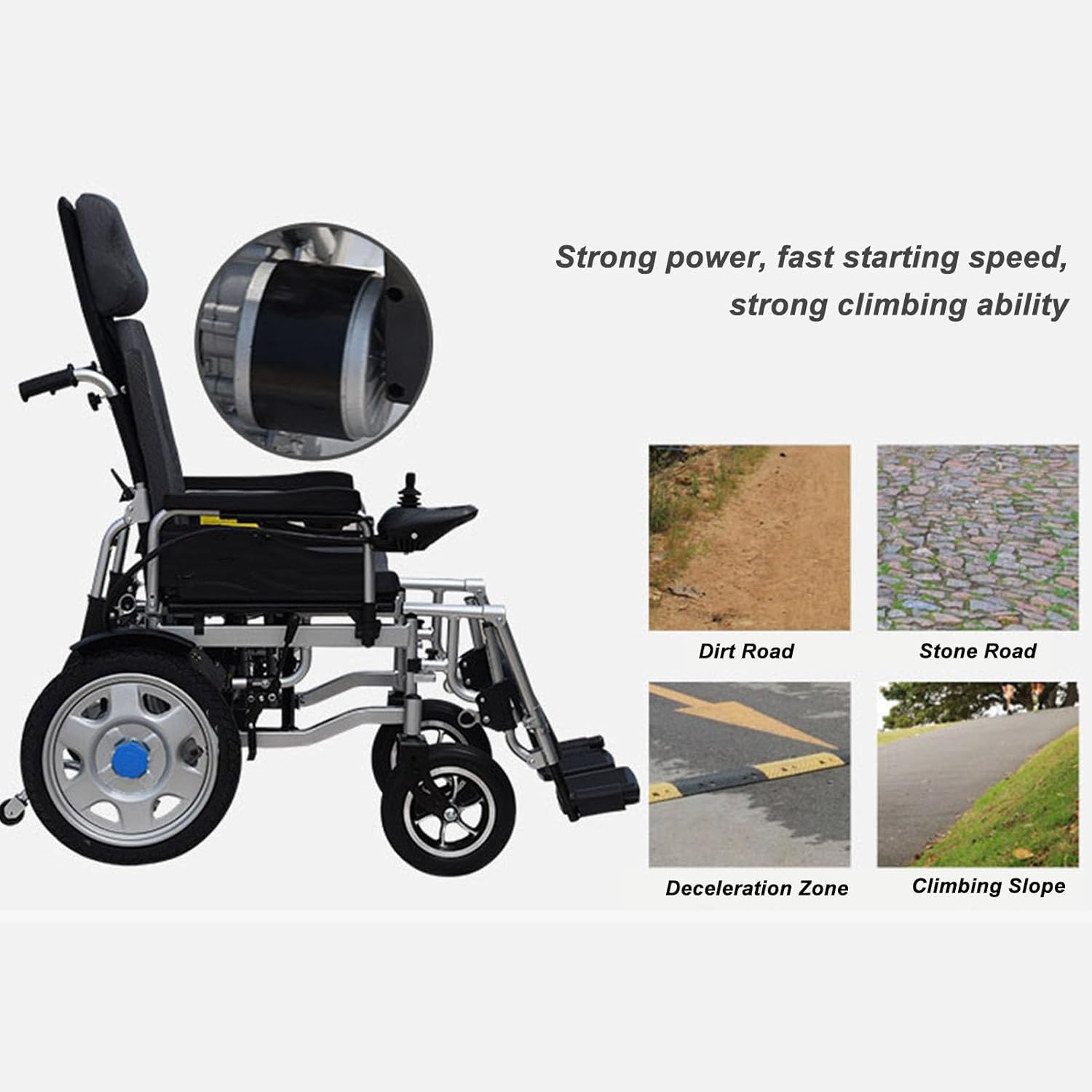 Wheelchair Joystick Controller, 4 Keys, Adjustable Speed and Brake, 24V DC S7589