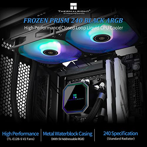 AIO Liquid CPU Cooler, 240mm Radiator, 2×120mm PWM Fans O84849