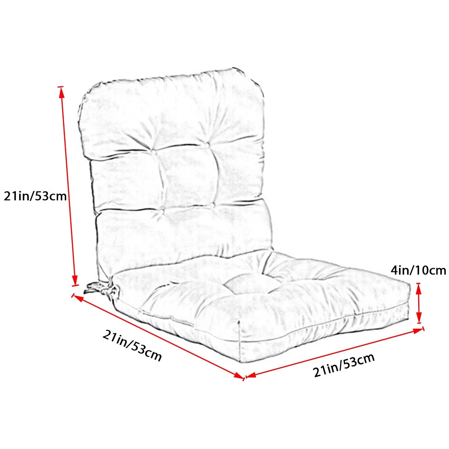 Outdoor Patio Chair Cushion, All-Weather Seat Pad, Light Brown S126