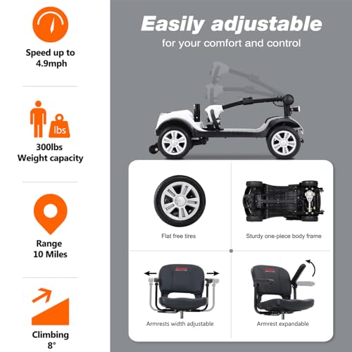 Compact 4-Wheel Mobility Scooter for Seniors and Adults I17996