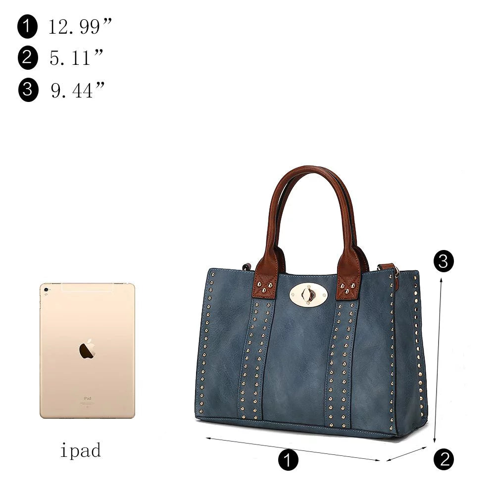 Women's Satchel Handbag with Pouch and Coin Purse Set, 3-Piece N242