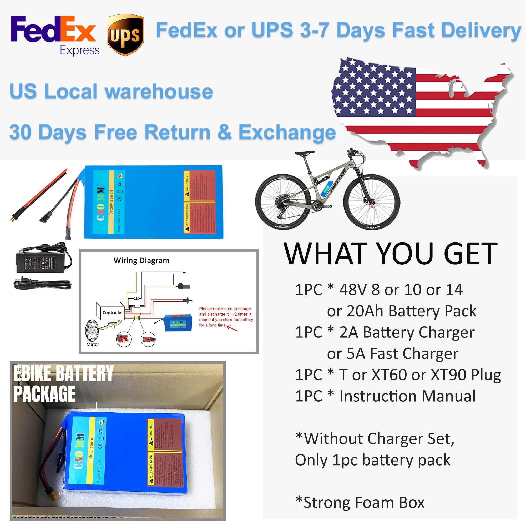 48V 14Ah Lithium Ebike Battery with 5A Charger C393175