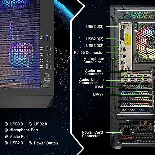 Gaming Desktop PC, Intel Core i7, 32GB RAM, 2TB SSD, RTX 3060 Y380381