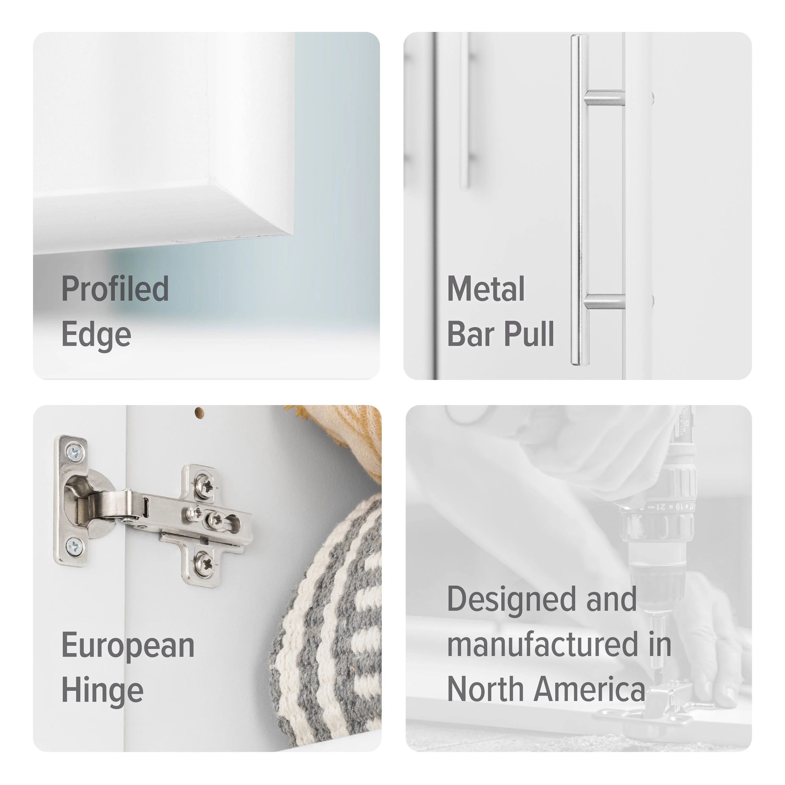 White Wardrobe Closet with Hanging Rail V36133