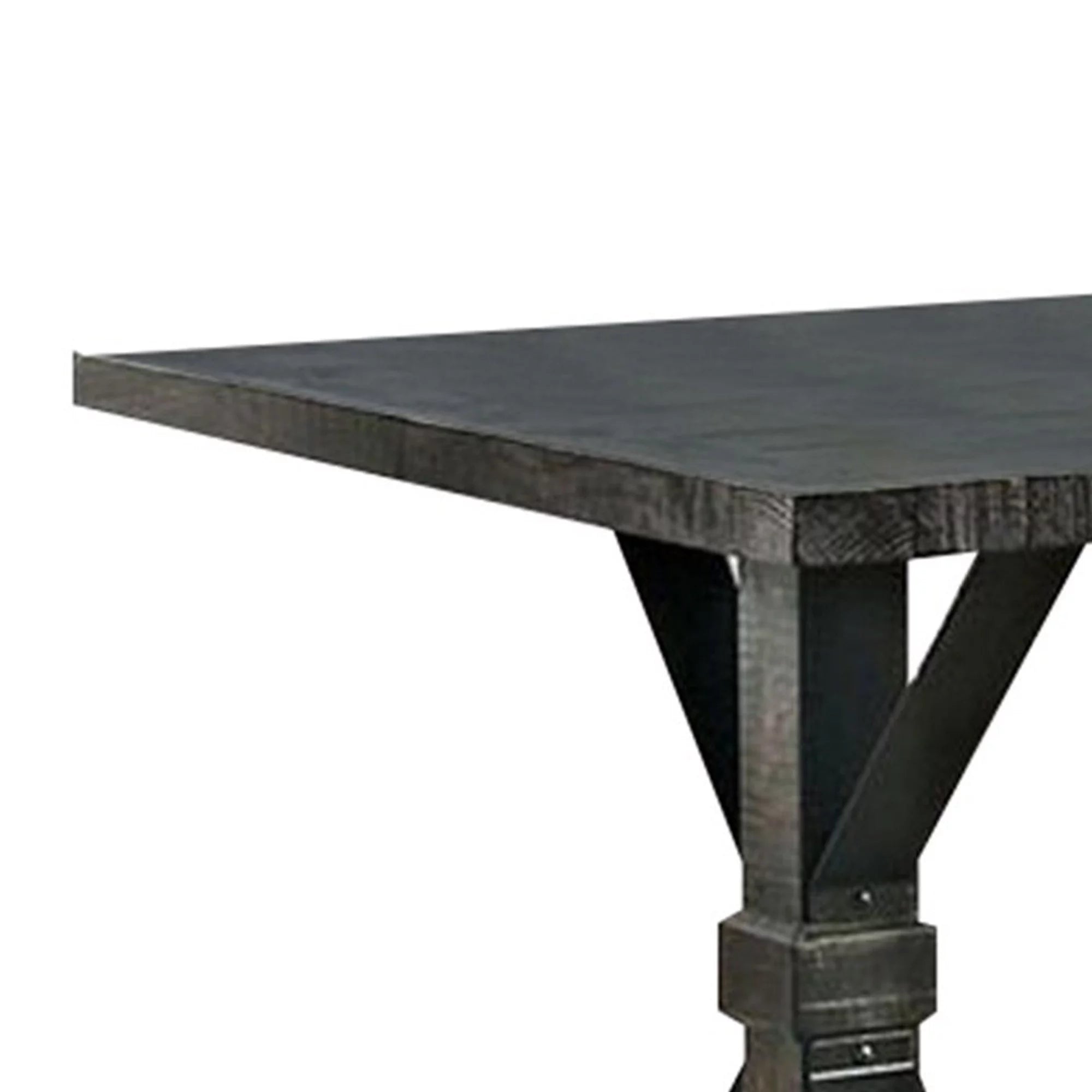 Antique Black Trestle Dining Table F983057