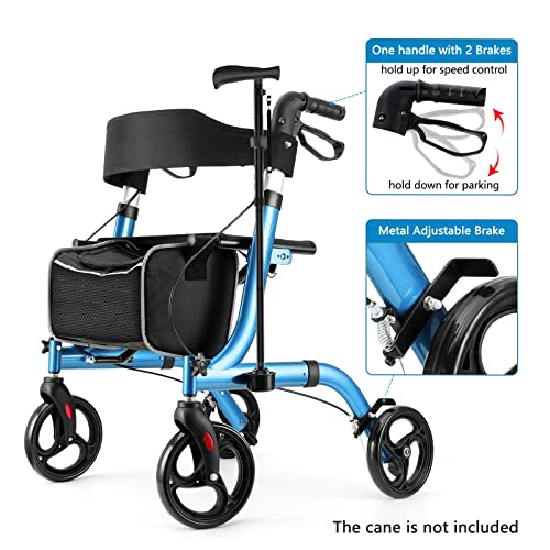 Rollator Walker for Seniors, Folding with Seat and 8-Inch Wheels O659