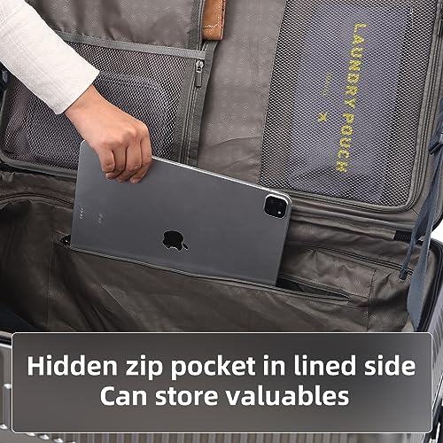 Checked Luggage with Side Opening Zipper, Lightweight Hardshell Suitcase, White J11141