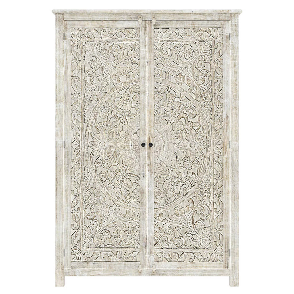 Carved Wooden Wardrobe Cabinet Q978
