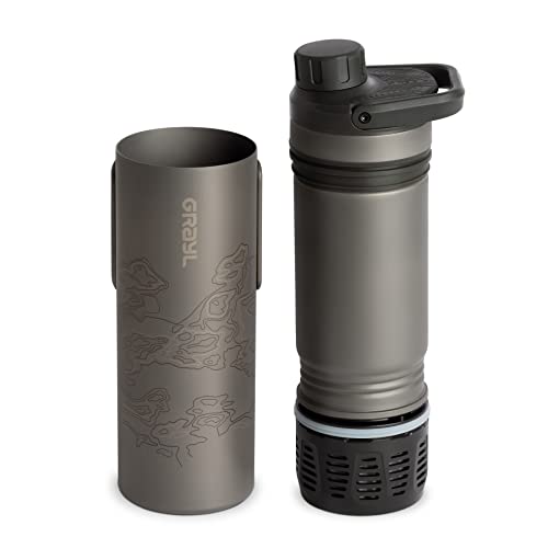 Titanium Water Purifier Filter Bottle for Hiking and Travel A227