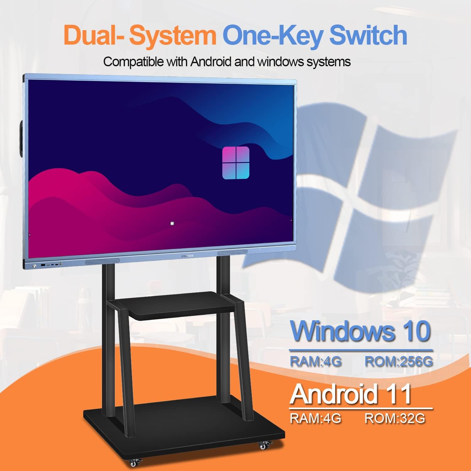 Interactive Whiteboard 55 Inch 4K UHD Touch Screen for Classroom and Business K334318