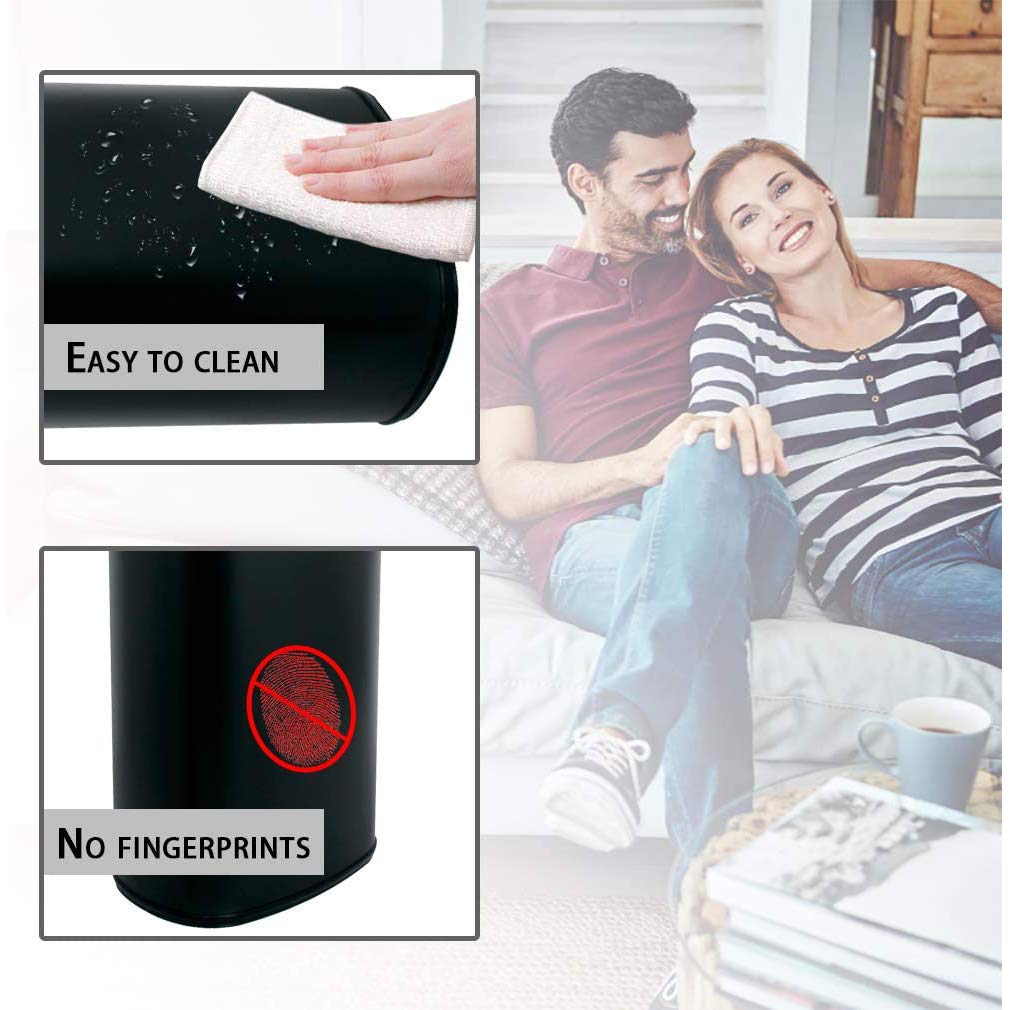 13 Gallon Black Stainless Steel Touch-Free Sensor Trash Can with Lid S902099