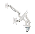 POUT E12 Dual Monitor Arm Mount Stand for Desk- Adjustable Full Motion Tilt/Swivel/Rotate 4-20lbs Capacity 75x75mm 100x100mm VESA 17"-32" Display Each- Extends 19" Forward & 17" High (Grey/Black)