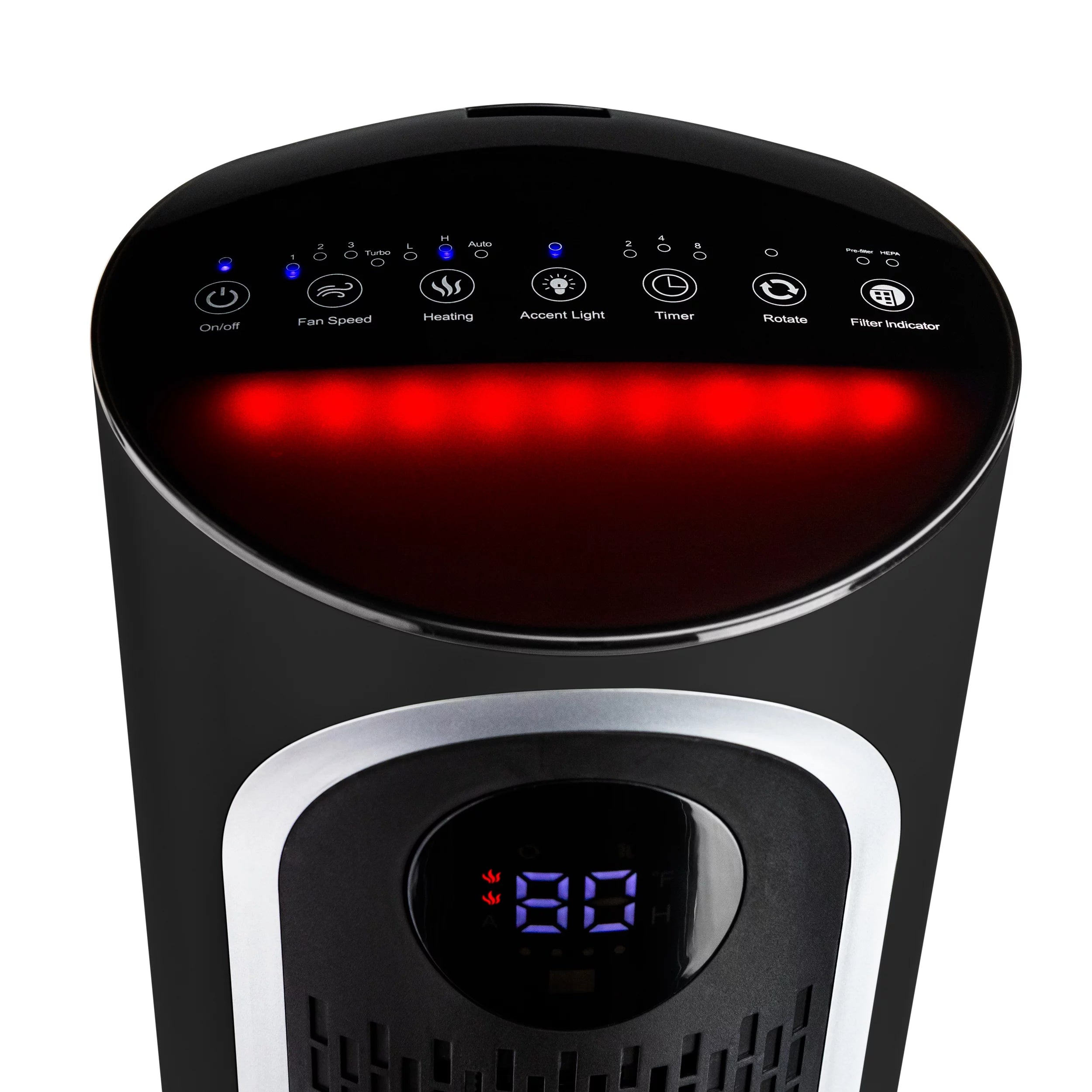 3-in-1 Air Purifier Heater Fan, Black Y39657