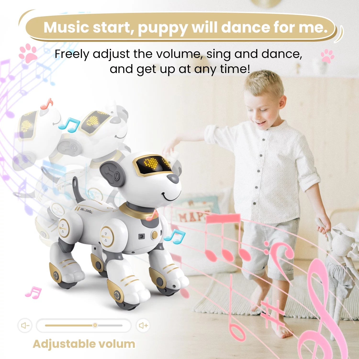 Remote Control Robot Dog for Kids Interactive Robotic Pet Follow Me Programmable Sing and Dance H2616