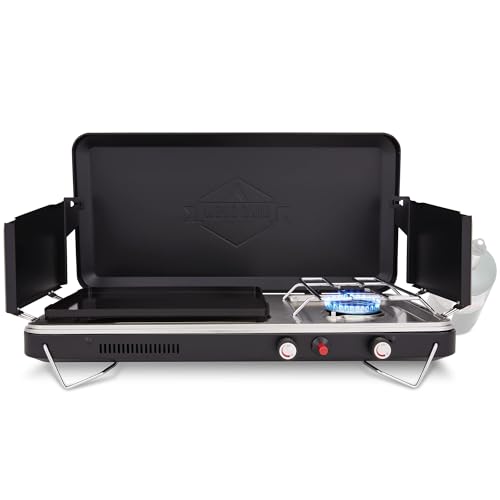 2-in-1 Gas Camping Stove and Griddle, Portable Propane Burner with Igniter G2670