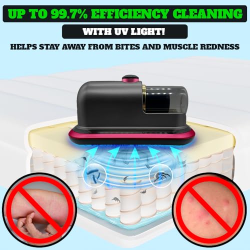 Cordless Mattress Vacuum Cleaner for Deep Cleaning, Red K99962