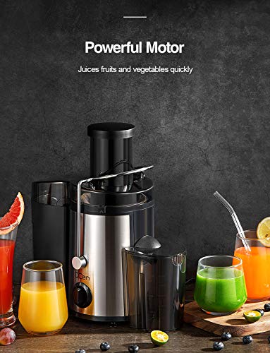 Juicer Machine, 800W Centrifugal Extractor with Wide Mouth Feed Chute, Stainless Steel, BPA-free V753
