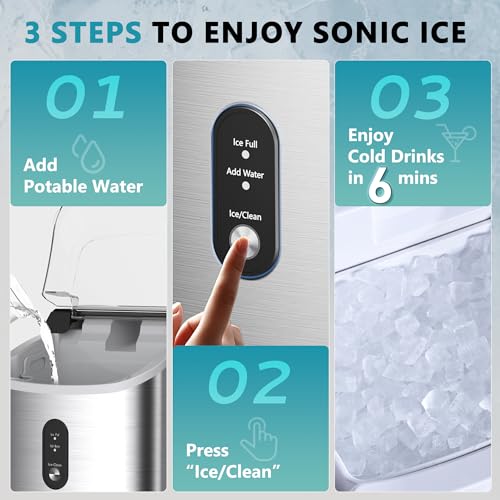 Nugget Ice Maker Countertop, 34lbs Per Day, Auto-Cleaning, Portable with Basket and Scoop Z503075