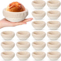 20 Pcs Bread Proofing Basket 5 Inch Banneton Round Dough Sourdough Basket Set Rattan Bakery Bread Baking Bowl with Linen Liner Bread Making Supplies for Baking Starter and Home Bakers
