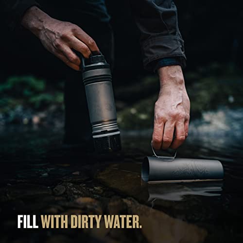 Titanium Water Purifier Filter Bottle for Hiking and Travel A227