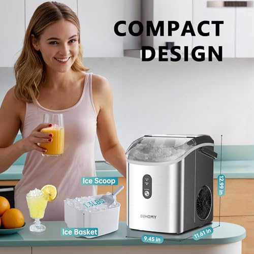 Nugget Ice Maker Countertop, 34lbs Per Day, Auto-Cleaning, Portable with Basket and Scoop Z503075