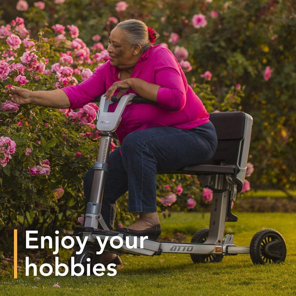 Folding Mobility Scooter with Extended Range Battery, White V9440