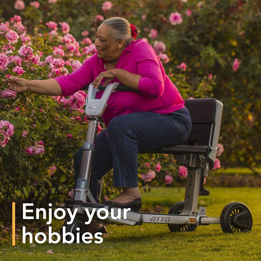 Folding Mobility Scooter with Extended Range Battery, White V9440