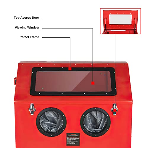 Abrasive Blast Cabinet 90 Gallon with Glass Viewing Window N92320