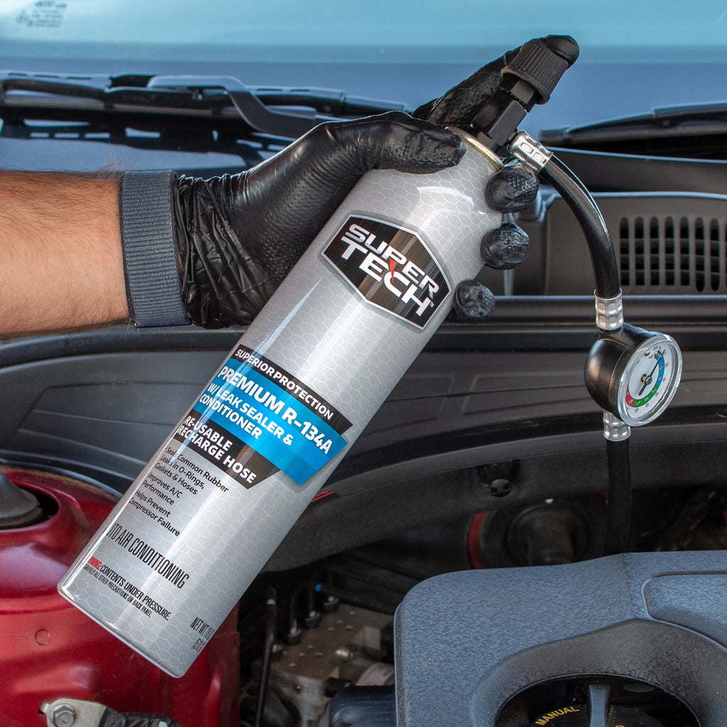Automotive Refrigerant with Reusable Hose and Gauge, 18 oz A910