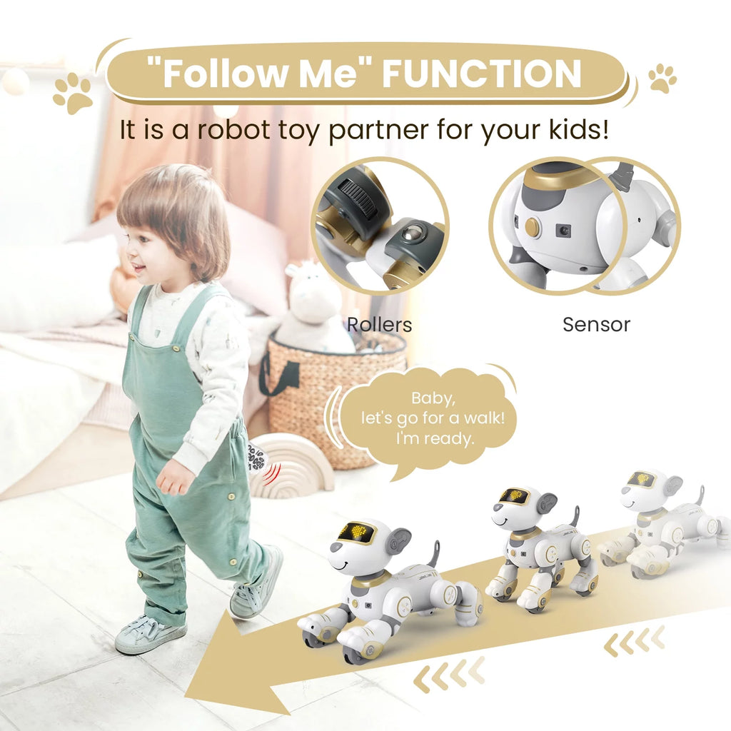 Remote Control Robot Dog for Kids Interactive Robotic Pet Follow Me Programmable Sing and Dance H2616