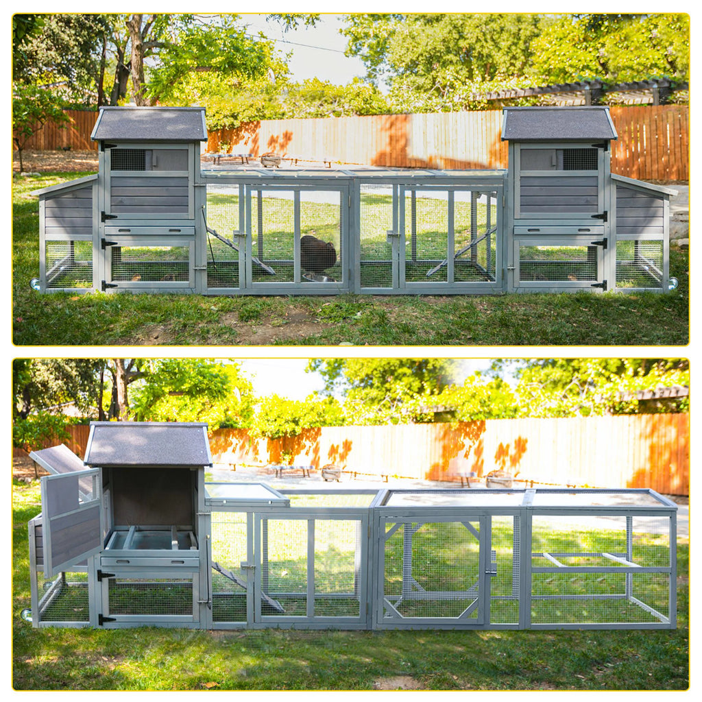 Wooden Chicken Coop with Wheels for 4 Chickens H8099