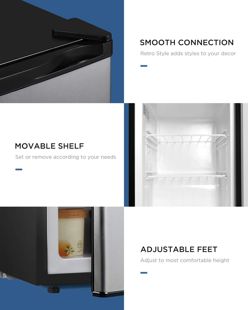 Compact Reversible Single Door Countertop Freezer, 2.1 Cubic Feet, Silver K90892