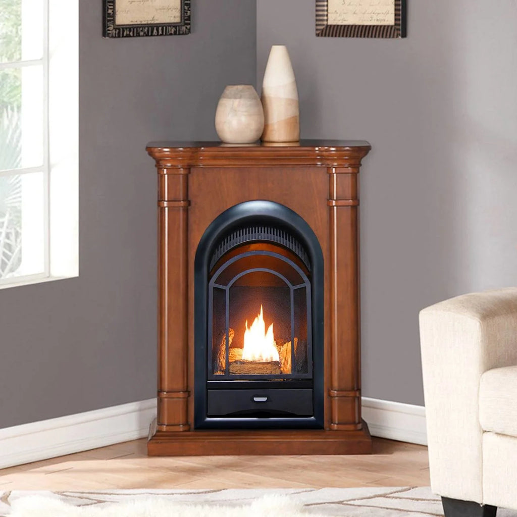 Ventless Fireplace System 10K BTU Thermostat Insert with Mantel H551