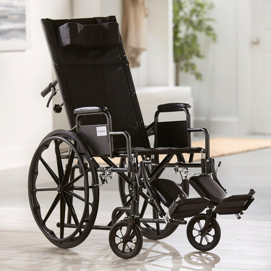 Reclining Wheelchair with Detachable Desk Arms, 18" Seat Width, 300 lbs Capacity B343