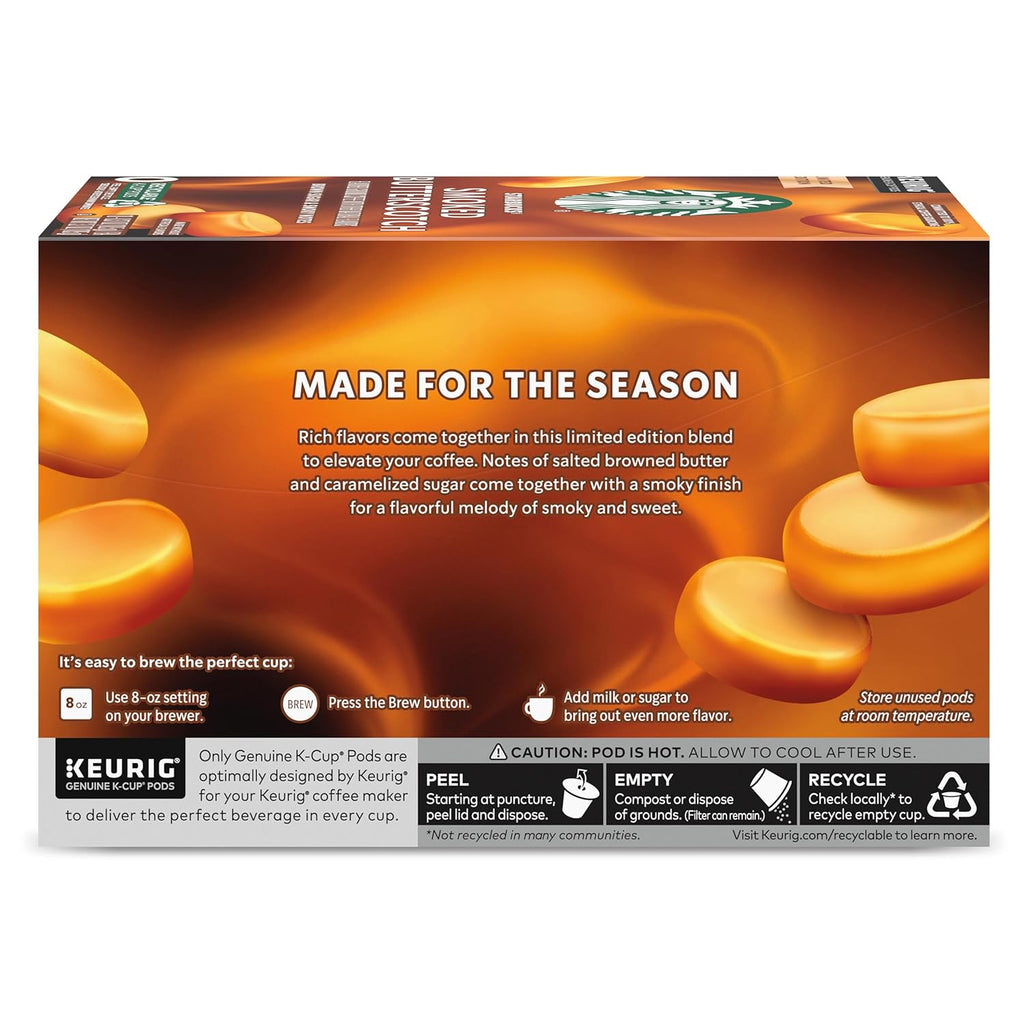Smoked Butterscotch Flavored Coffee Pods for Keurig, 100% Arabica, 10 Count M165