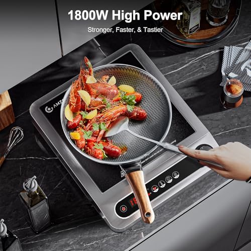 Induction Cooktop, 1800W Portable Burner with Timer S297