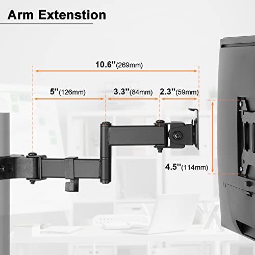 Universal VESA Pole Mount, Full Motion TV Mount for 17-32 Inch Screens U124