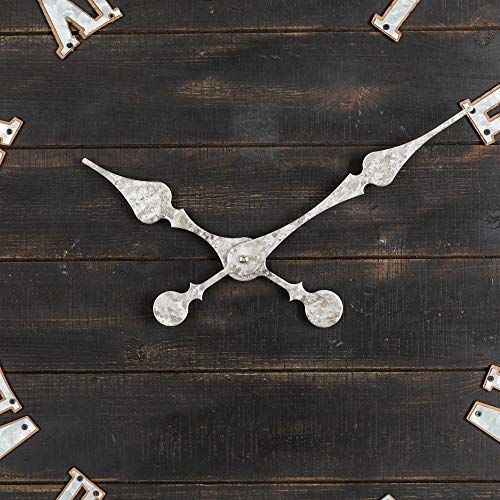 28 Inch Distressed Black Wall Clock Silent Non-Ticking Roman Numerals I702376