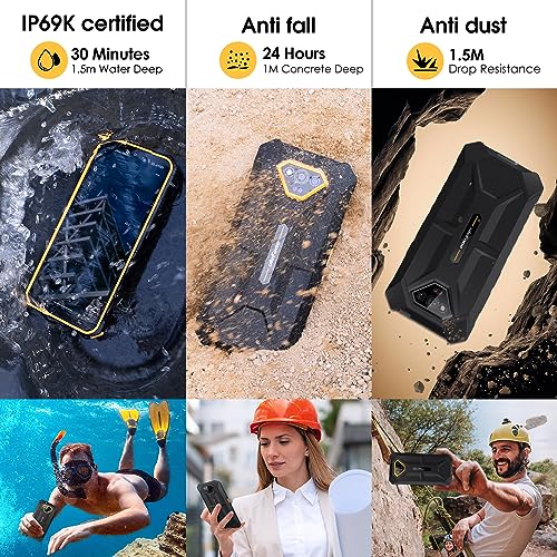 Rugged Smartphone 12+64GB 50MP Camera Android 13 Black B5870
