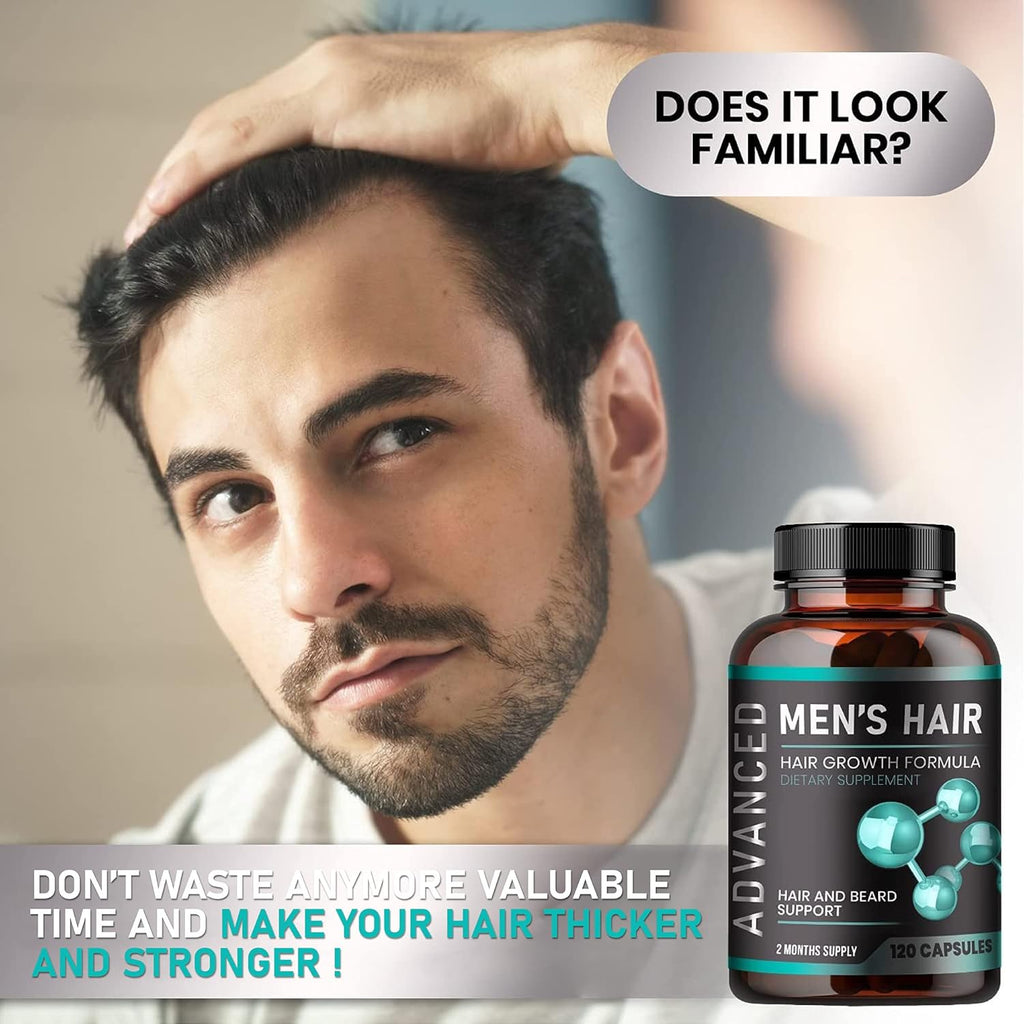 Hair Growth Vitamins for Men, Anti Hair Loss Pills with Biotin and Saw Palmetto U2278