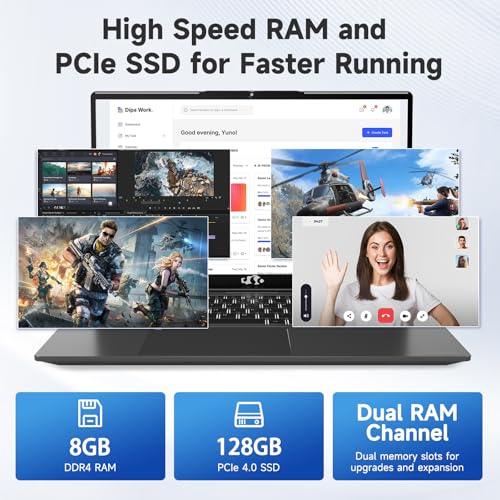 15.6" IPS FHD Laptop, Intel 6 Core i3, 8GB RAM 256GB SSD, Backlit Keyboard, Fingerprint, Win 11 N234426