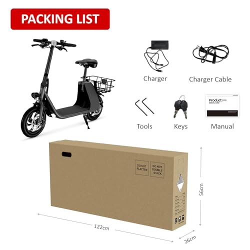 Electric Scooter with Seat, 20 Miles Range, Foldable for Adults N1556