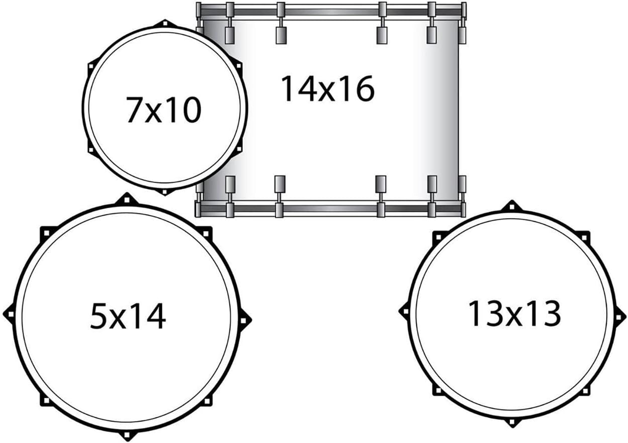 4-Piece Drum Set Shell Pack, Silver Sparkle B485